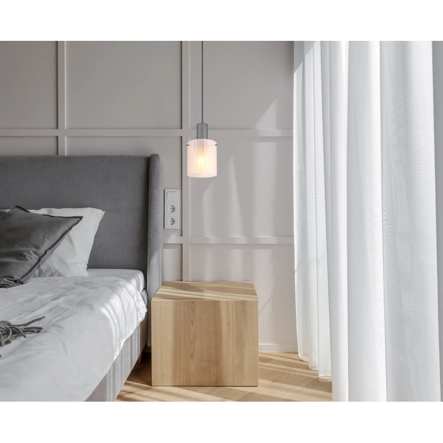 Globo - Hanglamp aan een koord 1xE27/40W/230V diameter 18 cm wit