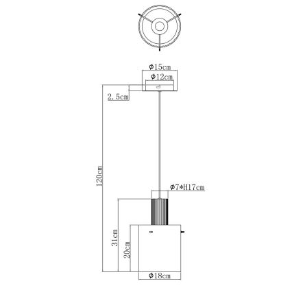 Globo - Hanglamp aan een koord 1xE27/40W/230V diameter 18 cm wit
