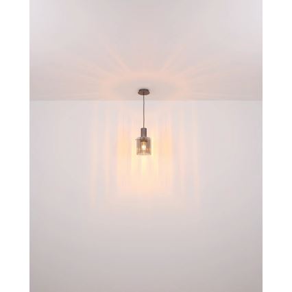 Globo - Hanglamp aan een koord 1xE27/40W/230V diameter 18 cm grijs