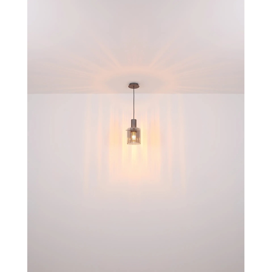 Globo - Hanglamp aan een koord 1xE27/40W/230V diameter 18 cm grijs