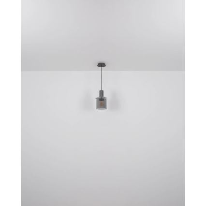 Globo - Hanglamp aan een koord 1xE27/40W/230V diameter 18 cm grijs