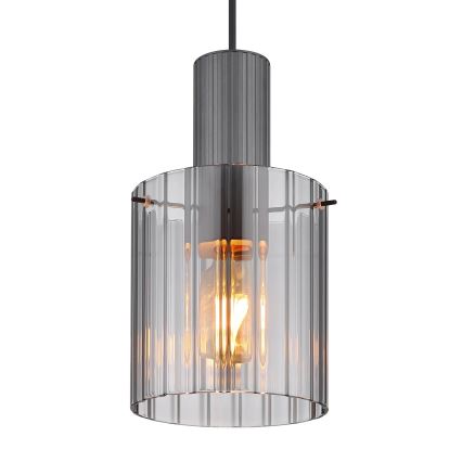 Globo - Hanglamp aan een koord 1xE27/40W/230V diameter 18 cm grijs