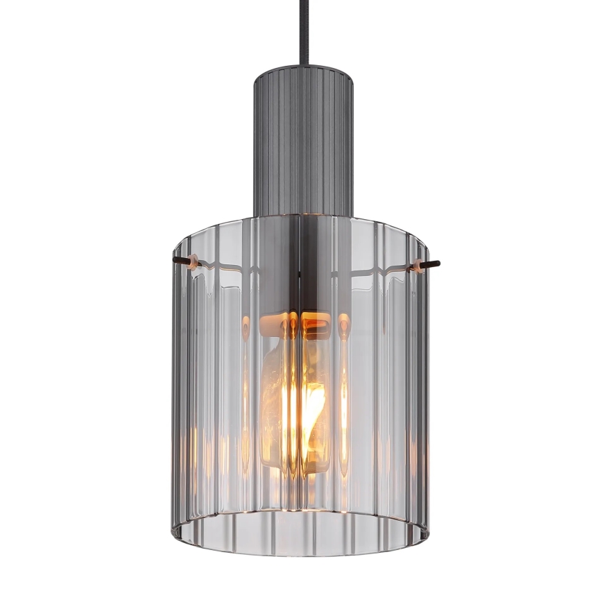 Globo - Hanglamp aan een koord 1xE27/40W/230V diameter 18 cm grijs