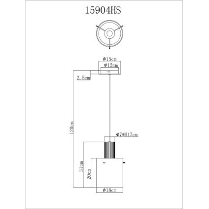 Globo - Hanglamp aan een koord 1xE27/40W/230V diameter 18 cm grijs