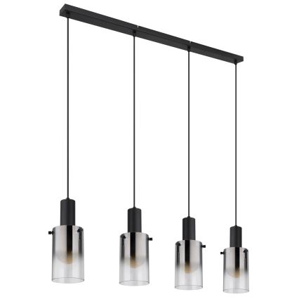 Globo - Suspension filaire 4xE27/40W/230V noir