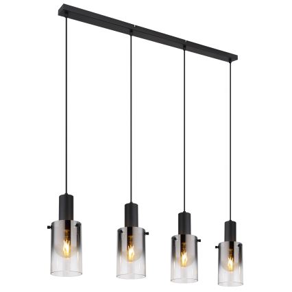 Globo - Suspension filaire 4xE27/40W/230V noir
