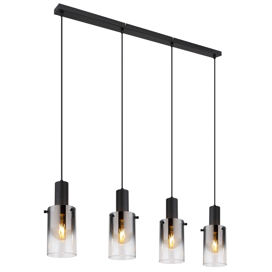 Globo - Suspension filaire 4xE27/40W/230V noir