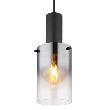 Globo - Suspension filaire 1xE27/40W/230V d. 12,5 cm noir