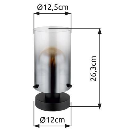 Globo - Lampe de table 1xE27/40W/230V d. 12,5 cm noir