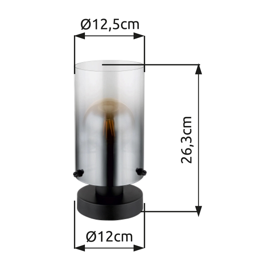 Globo - Lampe de table 1xE27/40W/230V d. 12,5 cm noir
