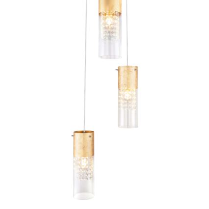 Globo - Hanglamp aan een koord 3xE27/60W/230V diameter 30 cm goud