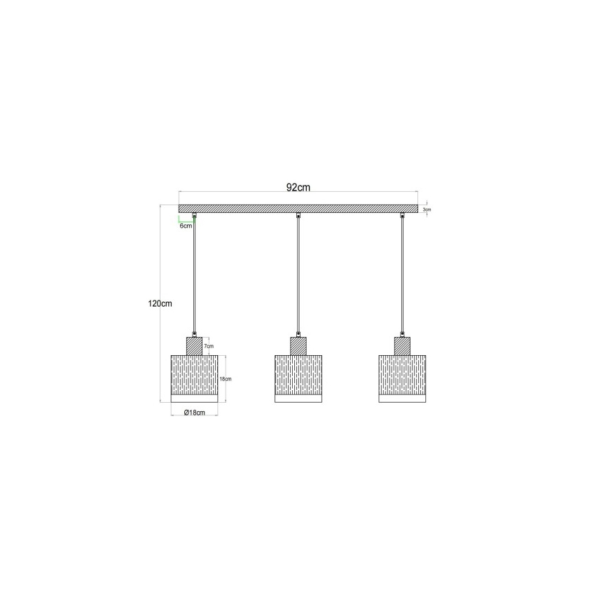 Globo - Hanglamp met kabel 3xE27/60W/230V