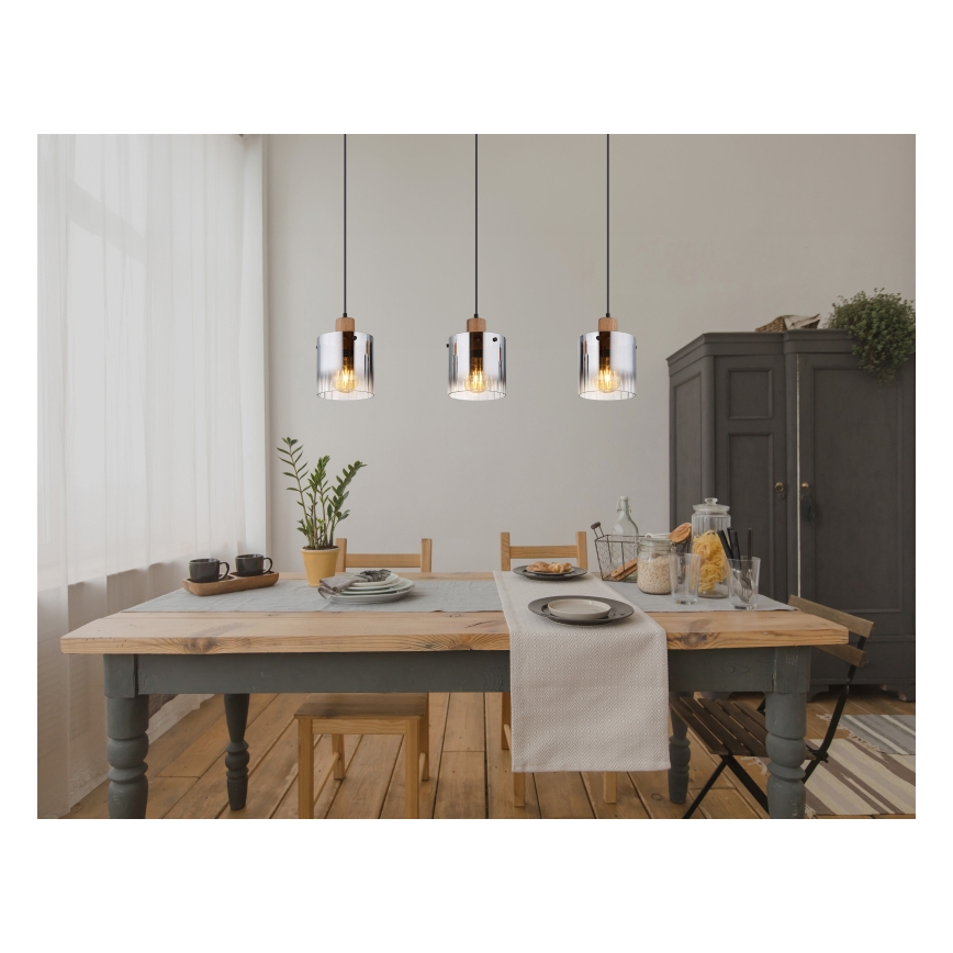 Globo - Suspension sur câble 3xE27/60W/230V