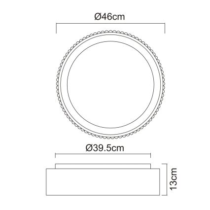 Globo - LED plafondlamp LED/45W/230V 2700/4000/6000K Ø46 cm zwart