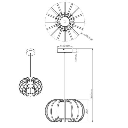 Globo - dimbare LED-hanglamp met kabel LED/40W/230V 3000K zwart