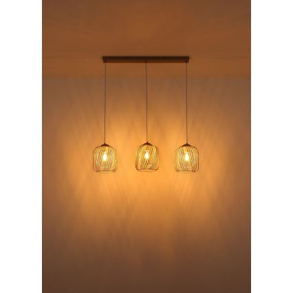 Globo - Hanglamp met kabel 3xE27/40W/230V beige/wit