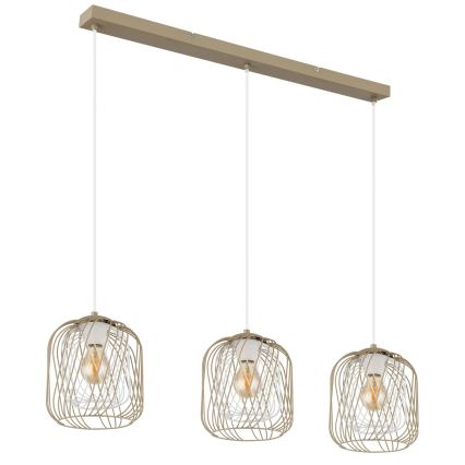 Globo - Suspension sur câble 3xE27/40W/230V beige/blanc