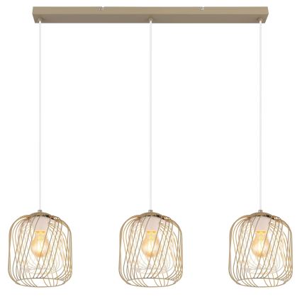 Globo - Suspension sur câble 3xE27/40W/230V beige/blanc