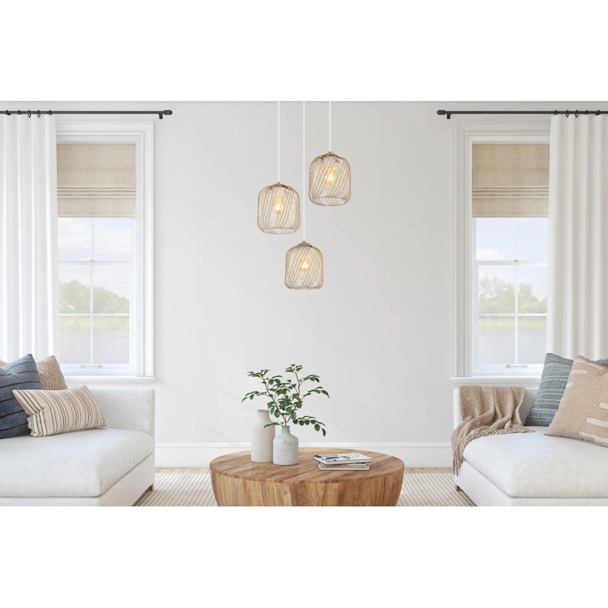 Globo - Suspension sur câble 3xE27/40W/230V