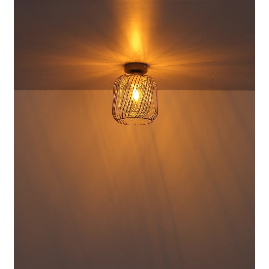 Globo - Plafondlamp 1xE27/40W/230V, Ø 18 cm, beige/wit