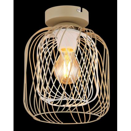 Globo - Plafondlamp 1xE27/40W/230V, Ø 18 cm, beige/wit