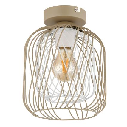 Globo - Plafondlamp 1xE27/40W/230V, Ø 18 cm, beige/wit