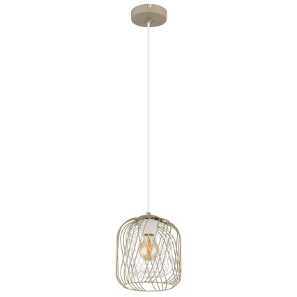 Globo - Suspension sur câble 1xE27/40W/230V Ø 18 cm beige/blanc