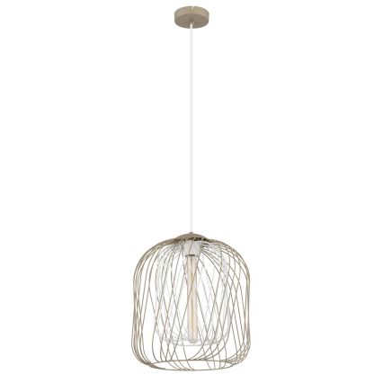 Globo - Suspension sur câble 1xE27/40W/230V Ø 35 cm beige/blanc