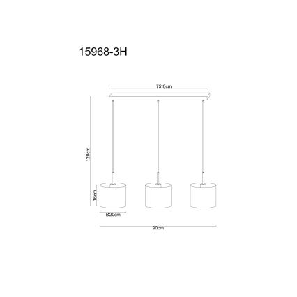Globo - Kroonluchter met kabel 3xE27/40W/230V