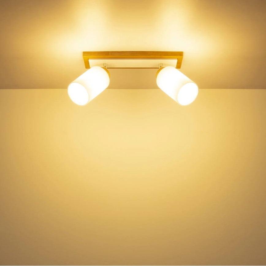 Globo - Spot orientable 2xE27/60W/230V chêne/blanc
