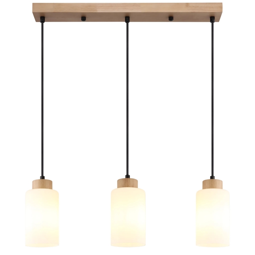 Globo - Hanglamp aan kabel 3xE27/60W/230V eiken/wit