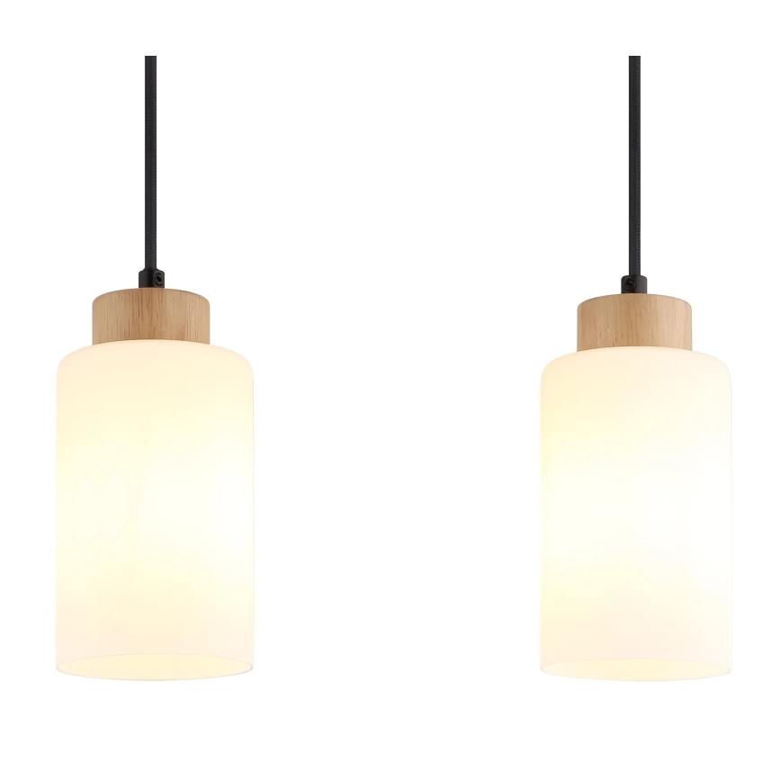 Globo - Hanglamp aan kabel 3xE27/60W/230V eiken/wit