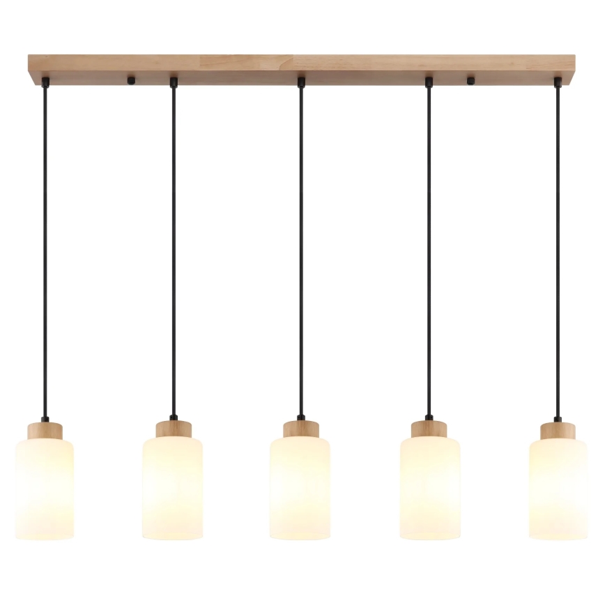 Globo - Hanglamp met kabel 5xE27/60W/230V eik/wit