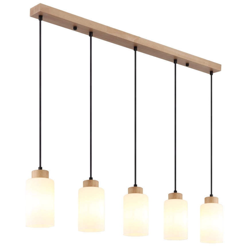 Globo - Suspension sur câble 5xE27/60W/230V beige/blanc