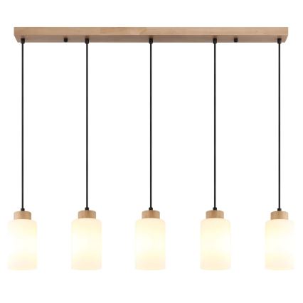Globo - Suspension sur câble 5xE27/60W/230V beige/blanc