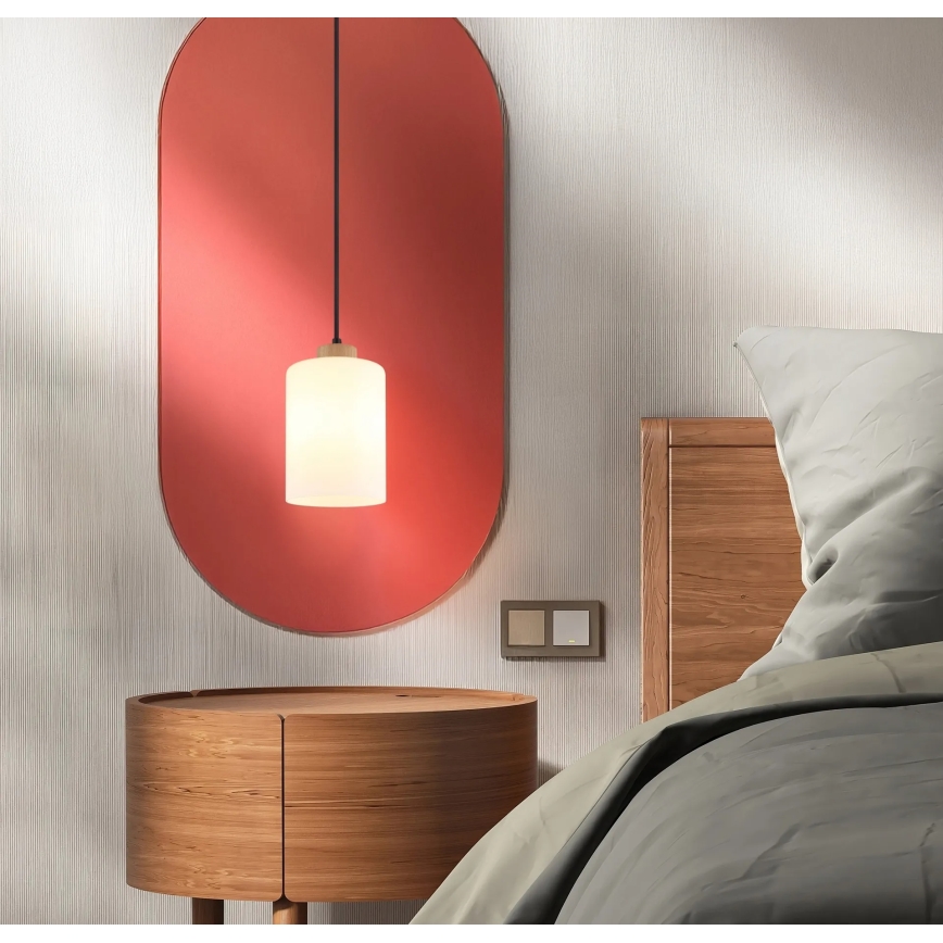 Globo - Hanglamp aan kabel 1xE27/60W/230V eik/wit