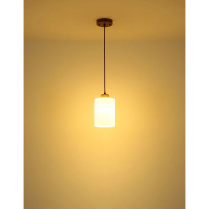 Globo - Hanglamp aan kabel 1xE27/60W/230V eik/wit