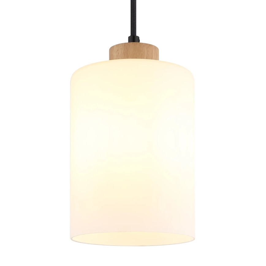 Globo - Hanglamp aan kabel 1xE27/60W/230V eik/wit