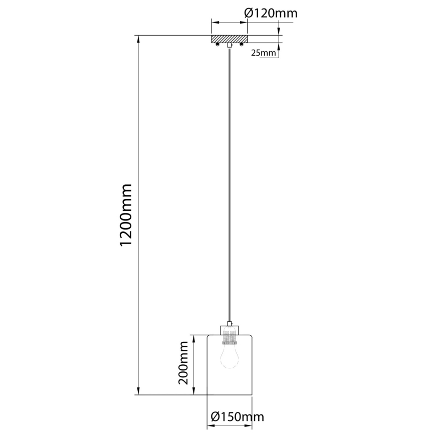 Globo - Hanglamp aan kabel 1xE27/60W/230V eik/wit