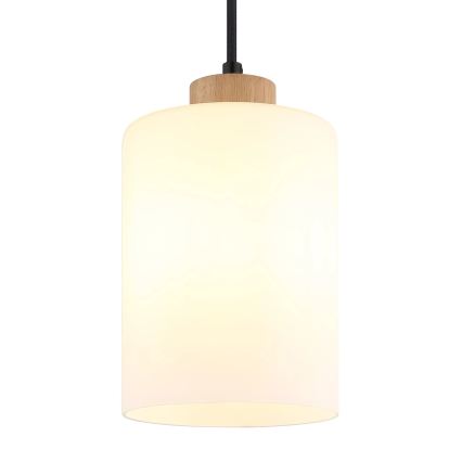 Globo - Lustre sur câble 1xE27/60W/230V chêne/blanc