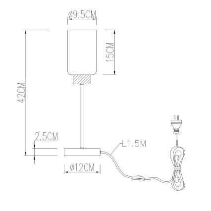 Globo - Tafellamp 1xE27/60W/230V zwart/wit