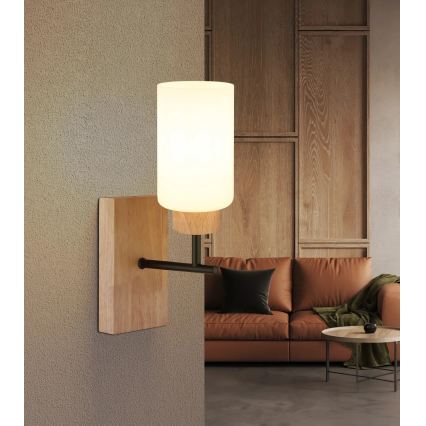 Globo - Applique murale 1xE27/60W/230V chêne/blanc