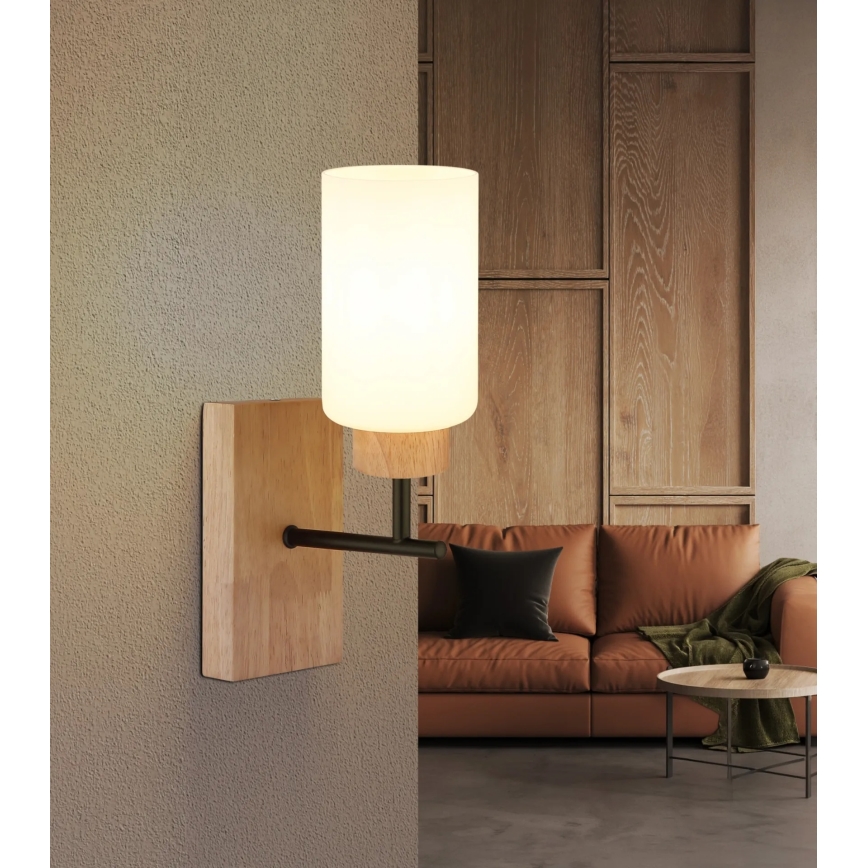 Globo - Applique murale 1xE27/60W/230V chêne/blanc