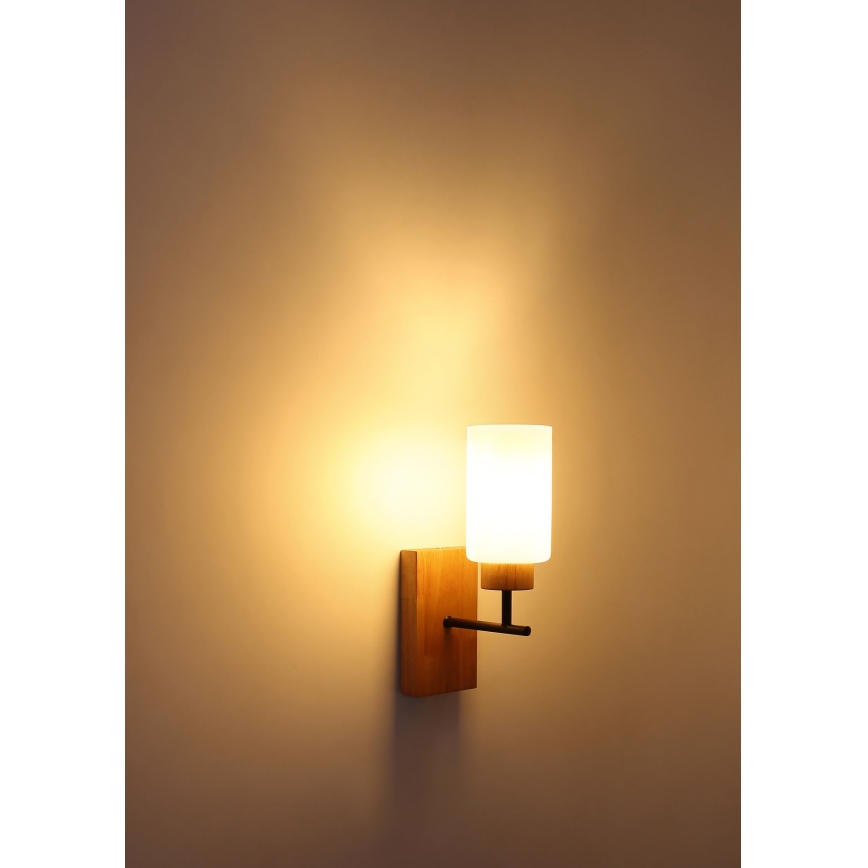 Globo - Applique murale 1xE27/60W/230V chêne/blanc