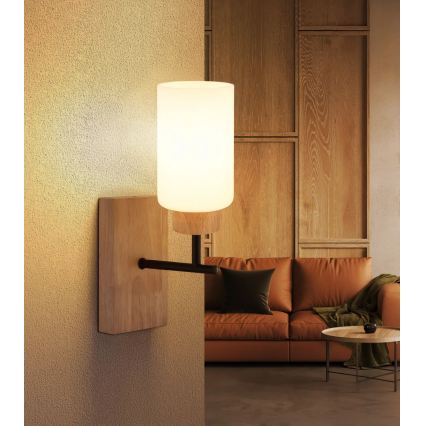 Globo - Wandlamp 1xE27/60W/230V eiken/wit