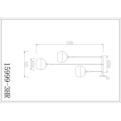 Globo - Hanglamp aan kabel 3x E27/60W/230V