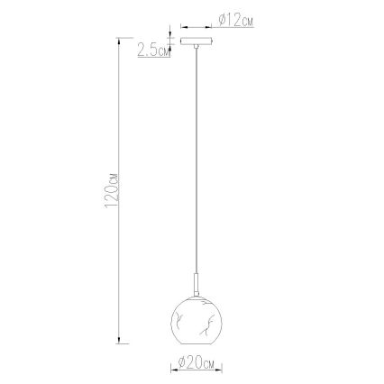 Globo - Suspension sur câble 1xE27/60W/230V Ø 20 cm