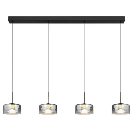 Globo - Suspension sur câble LED/24W/230V noir/fumé