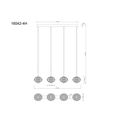 Globo - Suspension filaire 4xLED/5,75W/230V 3000/4500/6500K