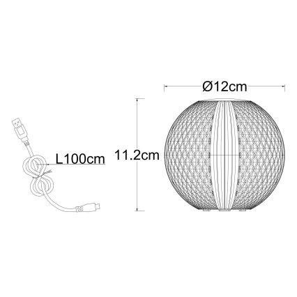 Globo - LED dimbare touch bureaulamp LED/2W/5V 1200 mAh USB helder